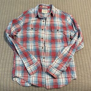 Women’s Classic Fit Red and Blue Lucky Brand flannel